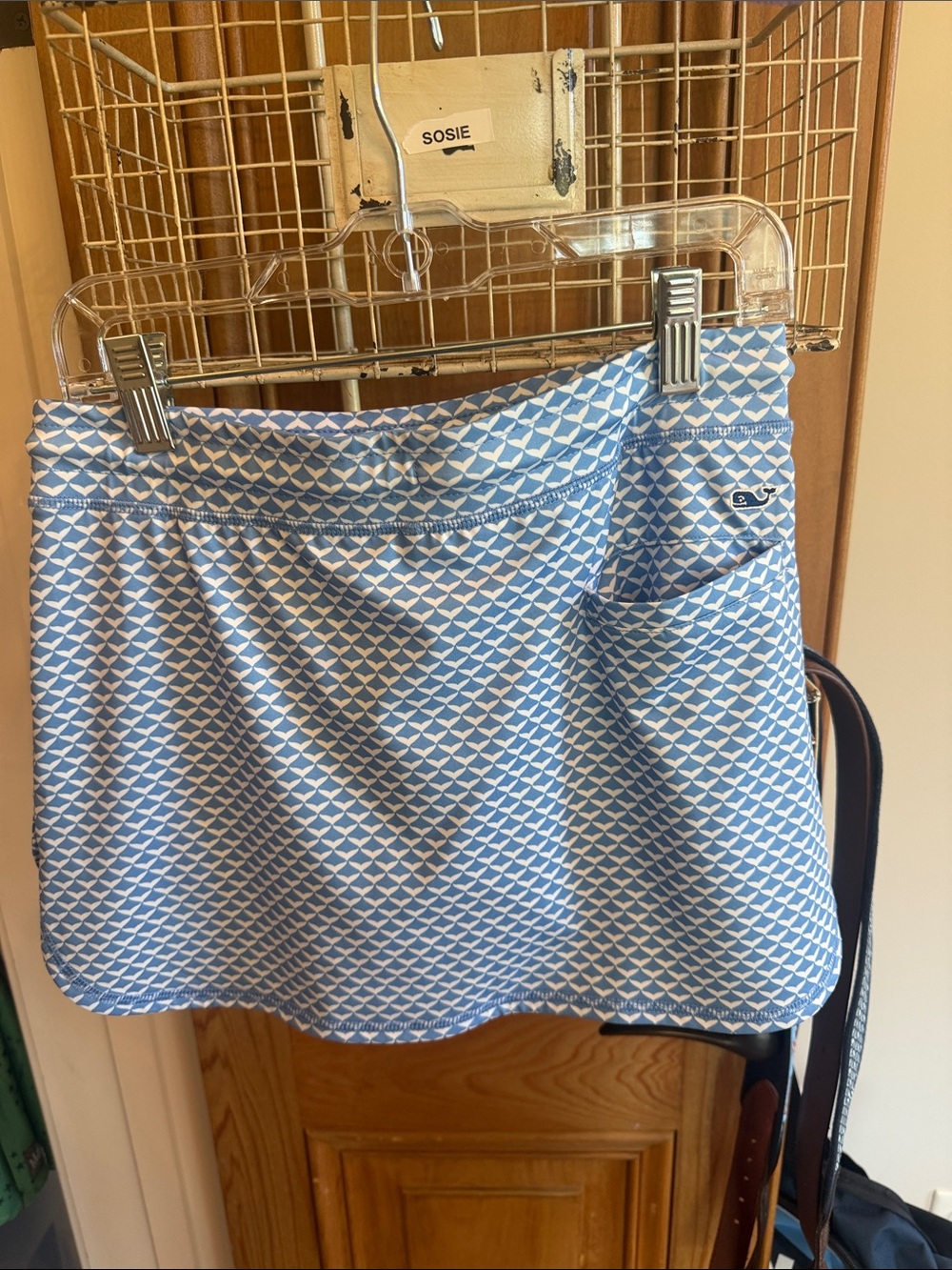 Girl’s Performance Blue Patterned Drawstring Skort - Picture 2 of 3